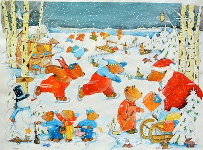Bears on the Ice, 2009 (aguarela sobre papel) de Christian Kaempf