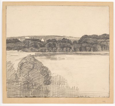 Vista sobre o lago em direção à mansão de Christian Kongstad Petersen