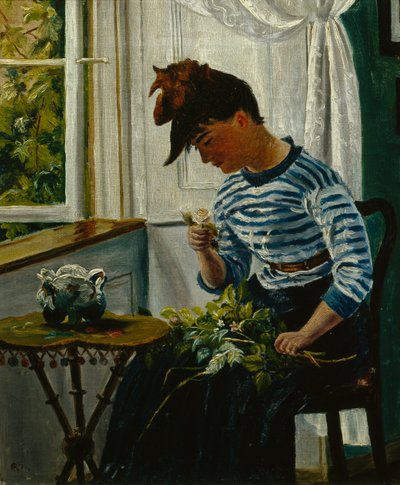 Rapariga com flores de Christian Krohg