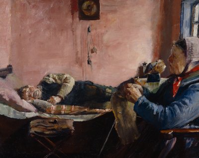 Interior de uma casa de pescadores em Skagen de Christian Krohg