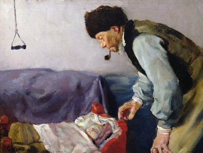 Niels Haihede e o pequeno Sophus de Christian Krohg