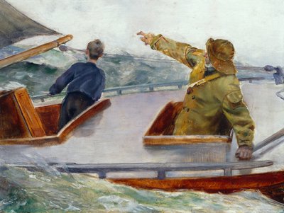 Na proa, ca. 1890 (óleo sobre tela) de Christian Krohg