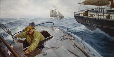 Piloto em mau tempo (óleo sobre tela) de Christian Krohg