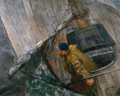 Velejar com velas de recife de Christian Krohg