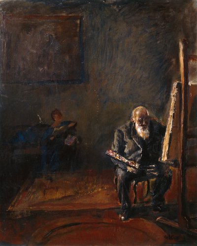 Auto-retrato junto ao cavalete de Christian Krohg