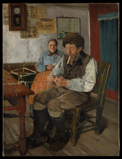 The Net Mender (Reparação de redes) de Christian Krohg