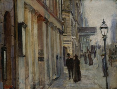 A esquina da rua Karl Johan com a rua Dronningen de Christian Krohg