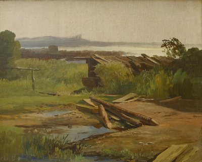 Paisagem por um lago na Baviera, Alemanha de Christian Morgenstern