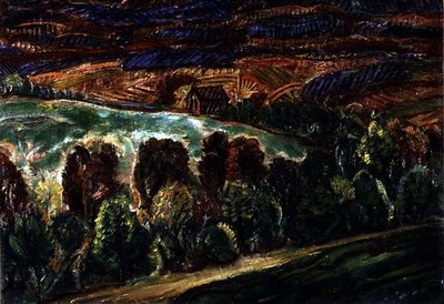 Cabine em Paisagem (óleo sobre painel) de Christian Rohlfs