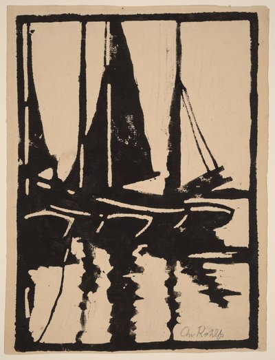 Barcos à vela no porto de Christian Rohlfs