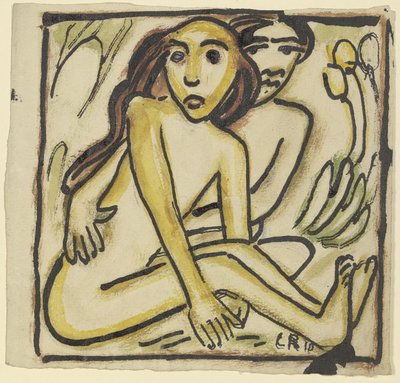 Casal sentado (nus) de Christian Rohlfs