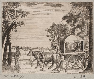 Carro de boi com um viajante europeu de Christian Rothgiesser