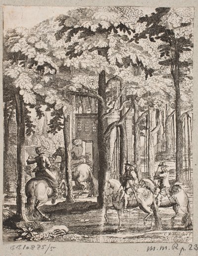 Cavaleiros em uma floresta de Christian Rothgiesser