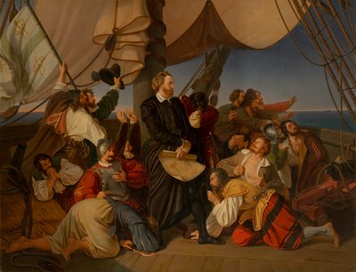 Colombo descobre as margens da América, 1846 de Christian Ruben