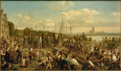 Colocando um cabo telegráfico 1878 de Christian Sell