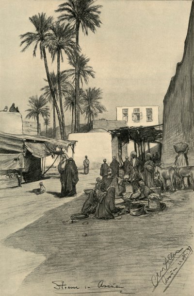 Rua em Aswan, Egito, 1898. de Christian Wilhelm Allers