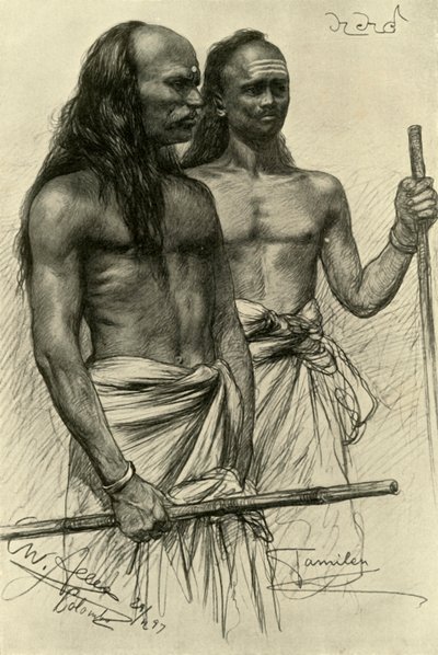 Homens Tamil, Colombo, Ceilão, 1898. de Christian Wilhelm Allers