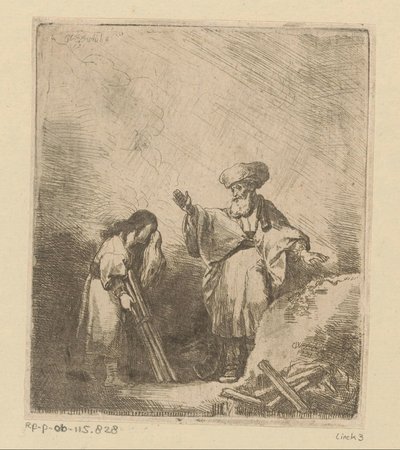 Abraão fala com Isaque antes do sacrifício de Christian Wilhelm Ernst Dietrich