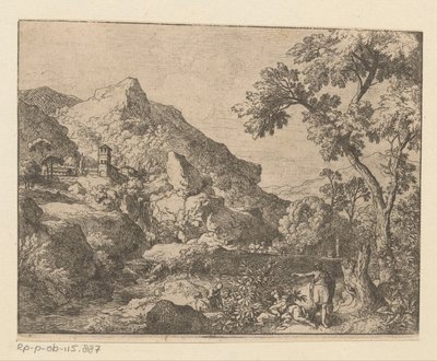paisagem montanhosa da Arcádia de Christian Wilhelm Ernst Dietrich