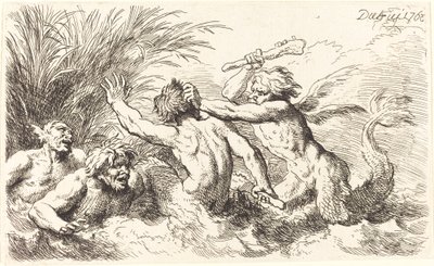 Combatendo Tritões de Christian Wilhelm Ernst Dietrich