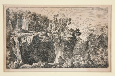 Paisagem com cascata de Christian Wilhelm Ernst Dietrich