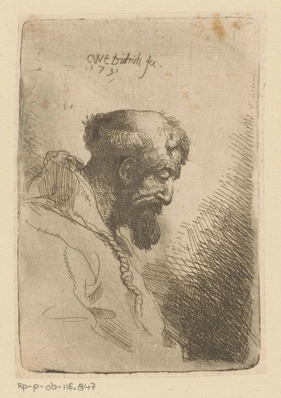 Olhando para baixo para o franciscano de Christian Wilhelm Ernst Dietrich