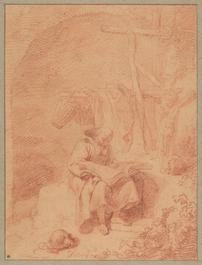 Der heilige Franziskus beim Lesen de Christian Wilhelm Ernst Dietrich