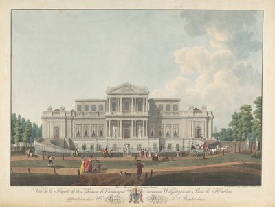 Welgelegen: Vista da Frente da Casa de Campo chamada Welgelegen em Harlem Wood, Pertencente ao Sr. Henry Hope de Amesterdão de Christian von Mechel
