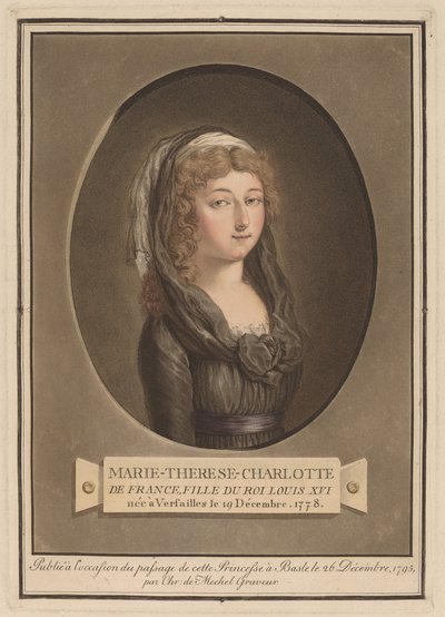 Marie-Thérèse-Charlotte, Duquesa de Angoulême de Christian von Mechel after Antoine François Sergent