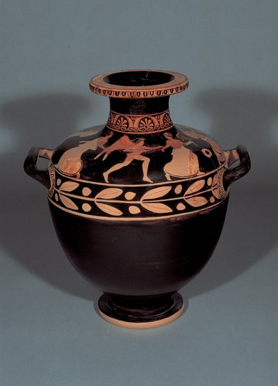 Hidráulica ática de figuras vermelhas representando Boreas perseguindo Oreithyia, 440-430 aC (argila) de Christie Painter attr. to Christie Painter attr. to
