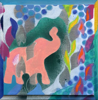 Elefante, c. 2008 (acrílico sobre painel de madeira) de Christina Saj