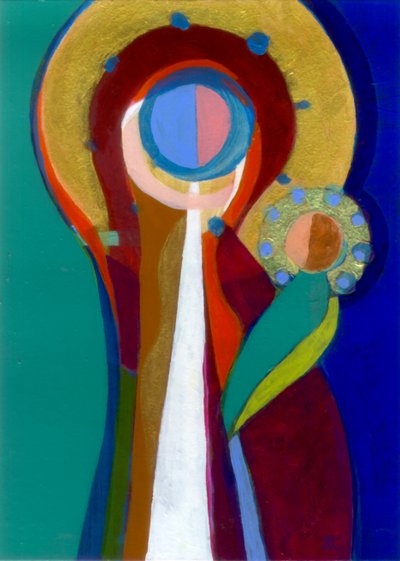 Madonna and Child, c. 2007 (acrílico sobre painel) de Christina Saj