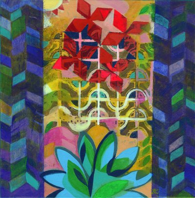 Meditação 14, c. 2017 (acrílico sobre painel) de Christina Saj