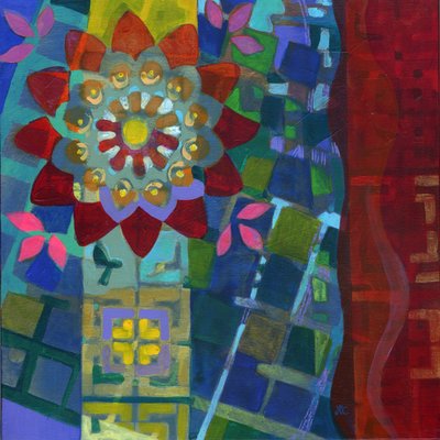 Meditação 24, c. 2017 (acrílico sobre painel) de Christina Saj