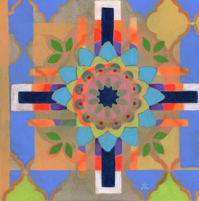 Meditação 25, c. 2017 acrílico sobre painel de Christina Saj