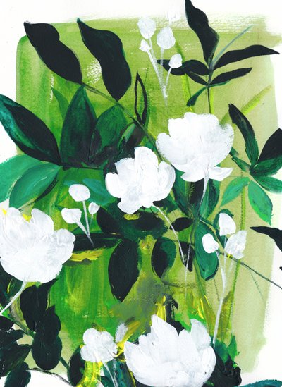 Flores brancas exuberantes de Christine Lindstrom