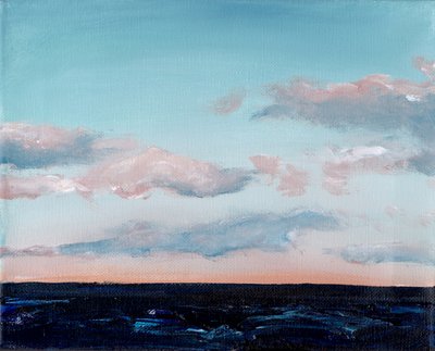 Horizonte Oceânico em Tons Pastel de Christine Lindstrom