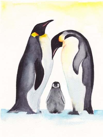 Retrato de família de pinguins de Christine Lindstrom