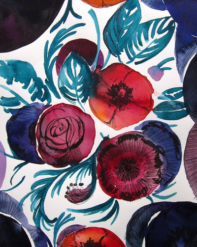Aquarela floral vibrante de Christine Lindstrom