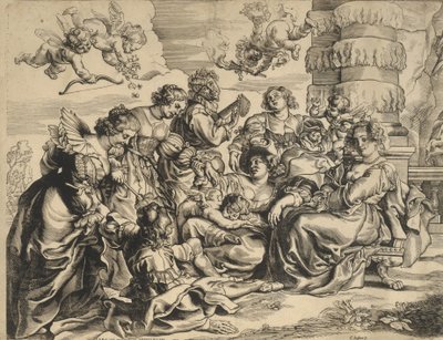 Bloco esquerdo do Jardim do Amor, década de 1630. de Christoffel Jegher