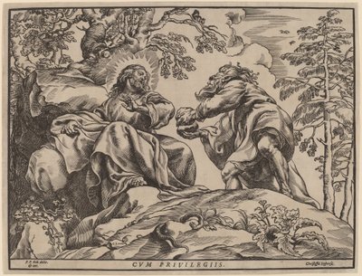 A Tentação de Cristo pelo Diabo de Christoffel Jegher after Sir Peter Paul Rubens