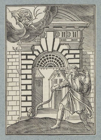 Deus Pai transforma o cajado de Moisés em uma serpente de Christoffel van Sichem (II)
