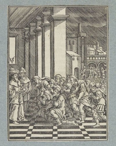 Os irmãos de José se ajoelham diante dele no Egito de Christoffel van Sichem (II)
