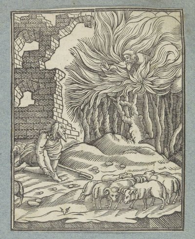 Moisés e o arbusto em chamas de Christoffel van Sichem (II)