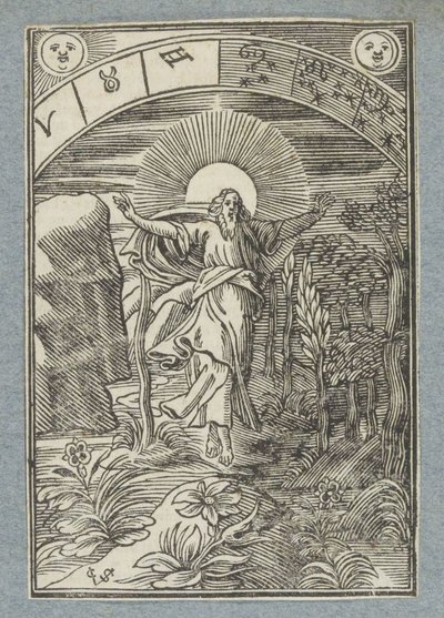 Quarto dia da criação: criação do sol, lua e estrelas de Christoffel van Sichem (II)