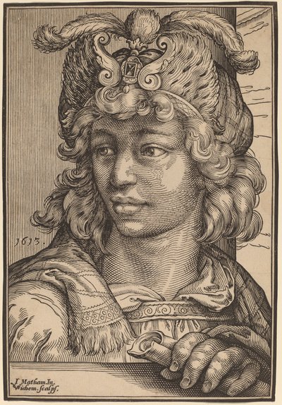 Busto de um jovem de Christoffel van Sichem I after Jacob Matham