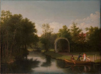 Arboreto no parque do solar de Sanderumgård de Christoffer Wilhelm Eckersberg