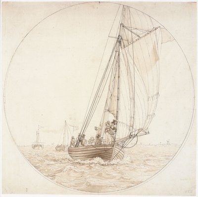 Dinamarquês: Uma viagem a Charlottenlund. O vapor Caledonia encontra um barco de recreio Uma viagem a Charlottenlund de Christoffer Wilhelm Eckersberg