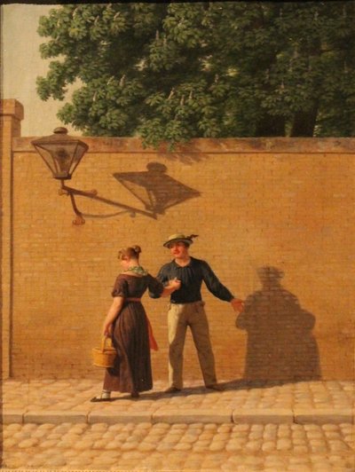 Dinamarquês:  En matros, som tager afsked med sin pige Um marinheiro que se despede da sua rapariga de Christoffer Wilhelm Eckersberg