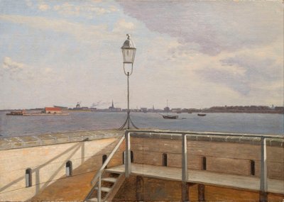 Vista da Bateria Trekroner com Copenhaga à distância de Christoffer Wilhelm Eckersberg